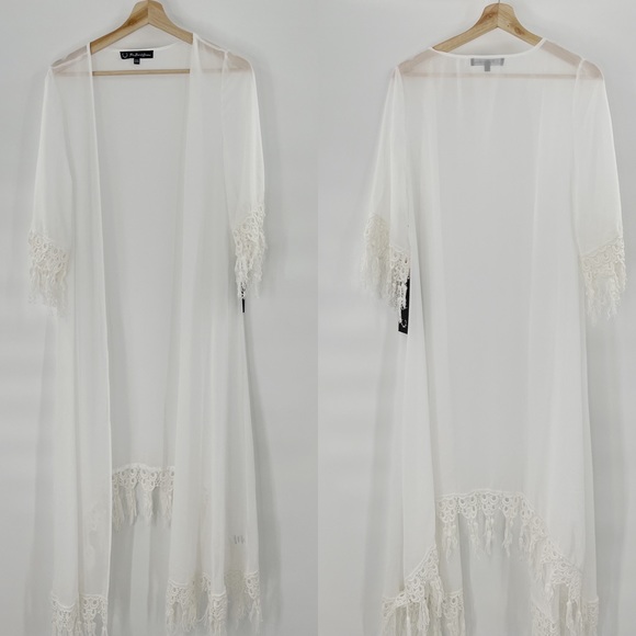 For Love and Lemons sheer white duster one size NWT - Picture 1 of 6